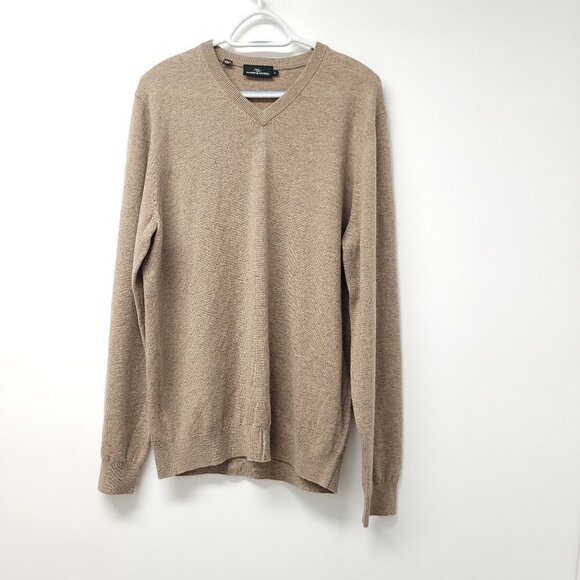 Rodd & Gunn Other - Rodd & Gunn Mens Long Sleeve V Neck Sweater Size L Wool Cashmere Blend Tan